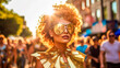 © Korea Saii - CSD LGBTQ Pride Parade, where Rainbow Colours dominate the scene all in glittering Costumes as Drag Queens or normal Generative AI Digital Art Illustration Background Magazin Cover