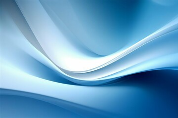 Poster - Blue Abstract Background with White Waves. Generative ai