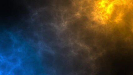 Wall Mural - abstract animated blue and orange smoke energy background, fire versus water concept