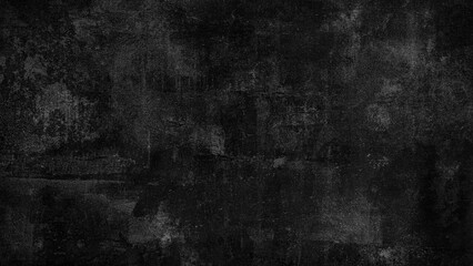 Poster - Abstract Black wall texture for pattern background. wide panorama picture. Black wall texture rough background dark concrete floor or old grunge background with black
