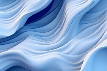 Poster - Blue Abstract Background with White Waves. Generative ai