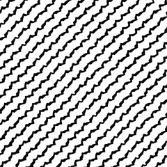 Poster - abstract monochrome diagonal irregular black lines pattern art.