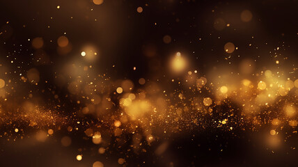golden bokeh dust blur effect, Generative AI	

