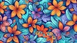Harmonious Floral Doodles Forming Background