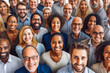 © VisualProduction - Multi ethnic people of different ages looking at camera. Crowd of diverse people. Generative AI