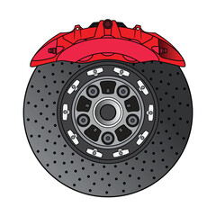 Universal Car Brakes Disc Vector Illustration