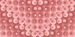 Różowe tło z geometrycznym powtarzającym się wzorem. Elipsy tworzące abstrakcyjny wzór. Ilustracja wektorowa.