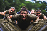 Fototapeta  - spartan competition in mud