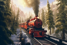 Steam Train In The Forest