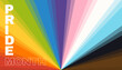 Pride month banner. Rainbow flag colored abstract background.