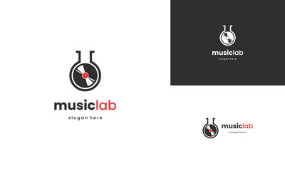 music lab logo design modern concept