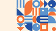 © maru - Bauhaus forms. Abstract square tiles with circle and triangle. Graphics vector illustration.