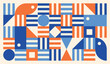 © maru - Bauhaus forms. Abstract square tiles with circle and triangle. Graphics vector illustration.