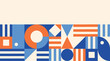 © maru - Bauhaus forms. Abstract square tiles with circle and triangle. Graphics vector illustration.