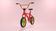 red bicycle motion 3d rendering