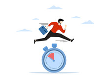 The Sense Of Urgency, The Reaction To Priority Tasks, The Quick Response Attitude To Get The Job Done As Quickly As Possible Now, The Entrepreneur Is Quick To Run And Jump Past The Countdown Clock.