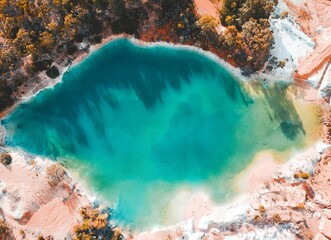 Wall Mural - aerial view of Red Hill Quarry, Perth, Western Australia