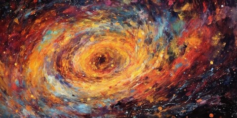 Wall Mural - abstract colorful vortex background. swirling cosmos galaxy universe. rainbow painting in space.