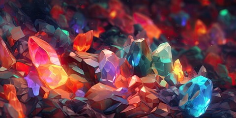 Wall Mural - Abstract opal gemstone background. Rainbow colorful fire opals. Closeup luxury crystal texture wallpaper