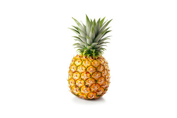Wall Mural - Fresh ripe pineapple isolated on white background. Created with Generative AI Technology