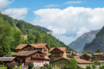 Wall Mural - Lauterbrunnen valley in swiss alps