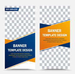 Vector banner template design with parallelogram shaped text area