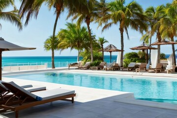 Wall Mural - swimming pool in hotel