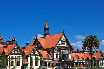 Sticker - The building in the gardens of Rotorua, New Zealand