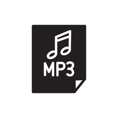 Fototapete - audio file format icon