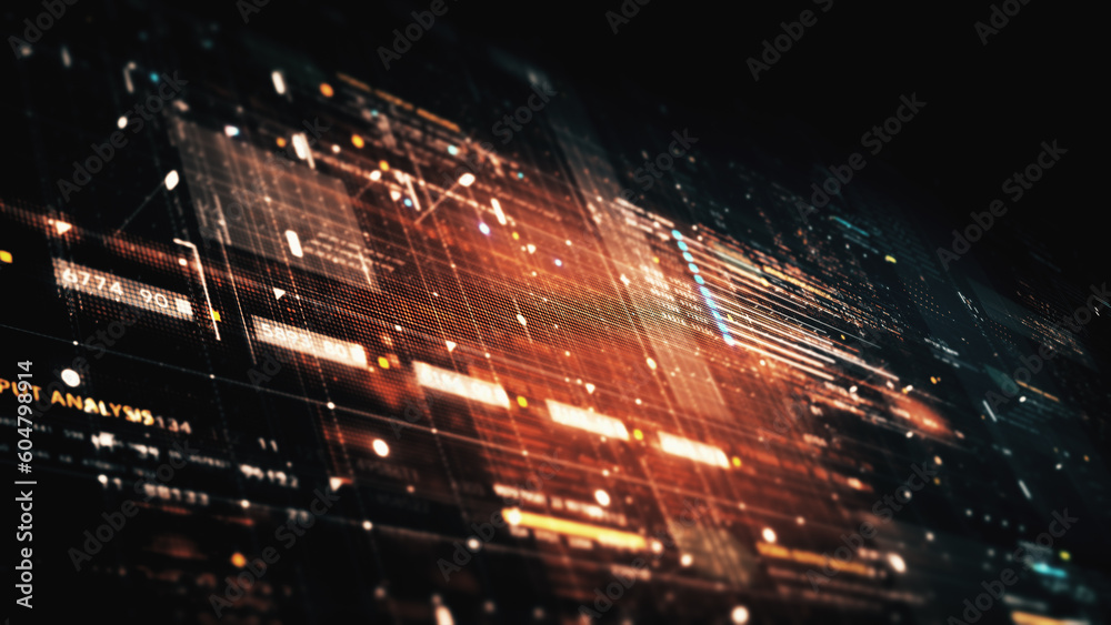 Telemetry Graph Background Advance data matrix, telemetry and encrypt numbers simulation user ...