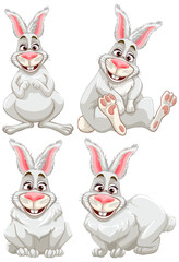 Poster - Cute rabbit cartoon character