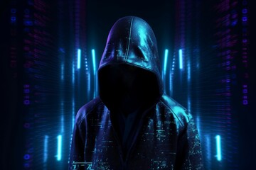 Poster - Hacker portrait. Generate Ai