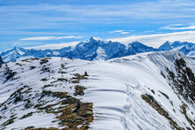 Austria, Tyrol, Snowcapped Peak In Hundskehljoch Pass