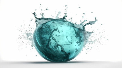 Wall Mural - Isolated liquid water splash in sphere shape