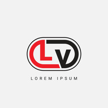 LV Or VL Letter Initial Logo Design, Vector Template