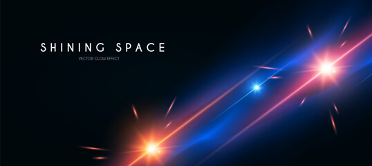 Wall Mural - motion light effect. shining magic background and shining stars in space. cosmos abstract background