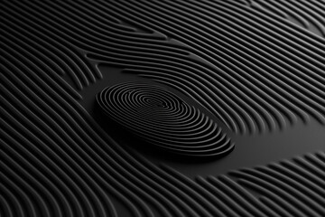 Poster - A minimalist fingerprint design, with clean lines and simplified shapes,  Generative AI technology.
