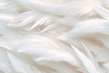 Aufkleber - A minimalist feather background pattern texture, with soft and muted tones, creating a soothing and elegant aesthetic. Generative AI technology.