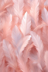 Aufkleber - A dreamy and whimsical feather background pattern texture, with feathers floating in a gentle breeze against a soft pastel-colored background, Generative AI technology.