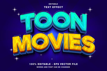 Wall Mural - Toon Movies Editable Text Effect