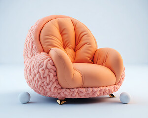 Wall Mural - futuristic puffy armchair. Generative AI