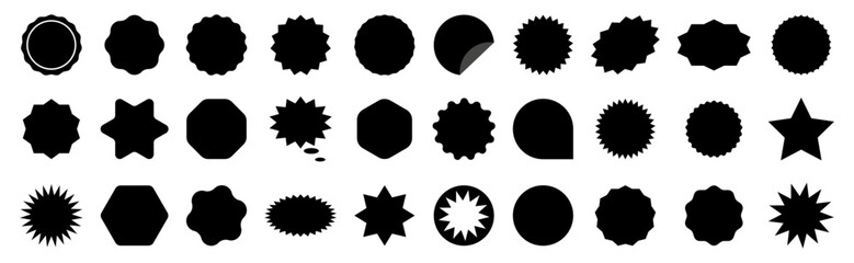 Poster - set of sale sticker, price tag, starburst, quality mark. sunburst badges. design elements for sale s