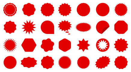 Poster - set of sale sticker, price tag, starburst, quality mark. sunburst badges. design elements for sale s