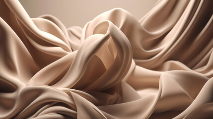 Texture background with beige fabric, generative AI.
