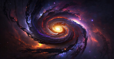 Wall Mural - a black hole with a violet touch, scifi inspired, generative ai technology