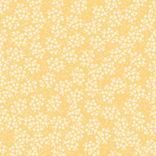 Yellow Seamless Pattern With White Flowers