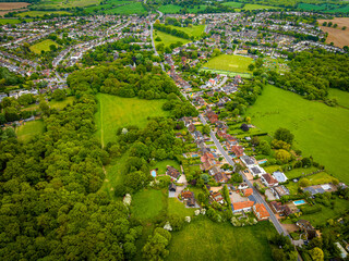 Wall Mural - Aerial view of Theydon Bois village in Epping park in Essex, England