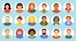 Modern young people avatar set. Different men and women portrait collection. Great for social network, creating sticker packs