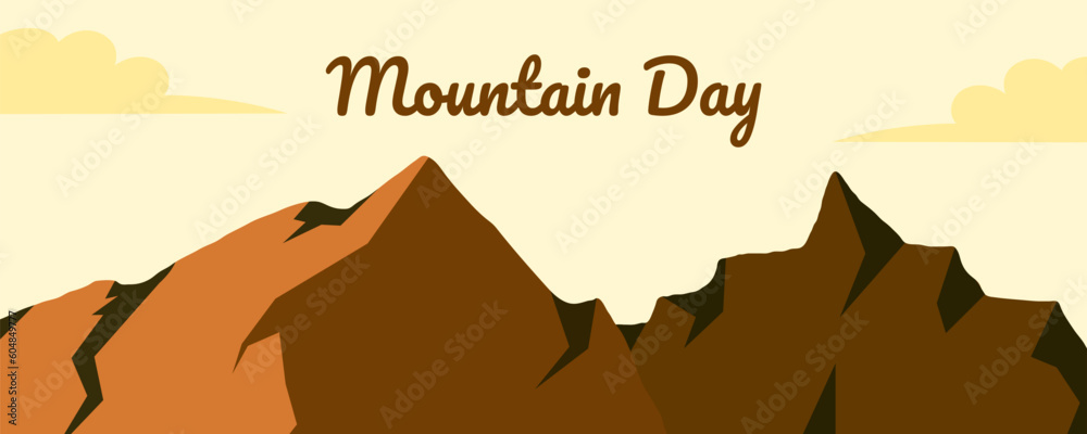 Mountain Day on 11 August Banner Background. Horizontal Banner Template ...