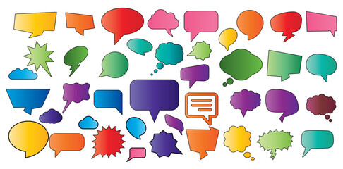 Wall Mural - Set of colored speech bubble communication concept, chat sign - stock vector